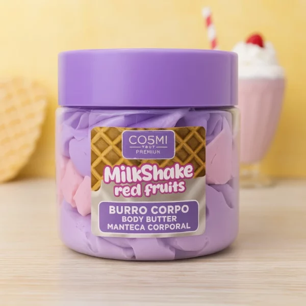 Lot de 6 : Beurre corporel Milkshake Red Fruits – Cosmi Premium – 100 ml