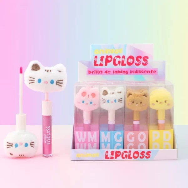 Présentoir de 20 : Gloss à Lèvres ANIMAL Couleur IRIDESCENTE – Leticia Well