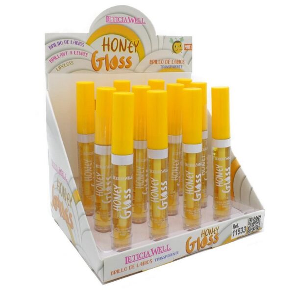 Présentoir de 12 : Gloss à lèvres transparent HONEY