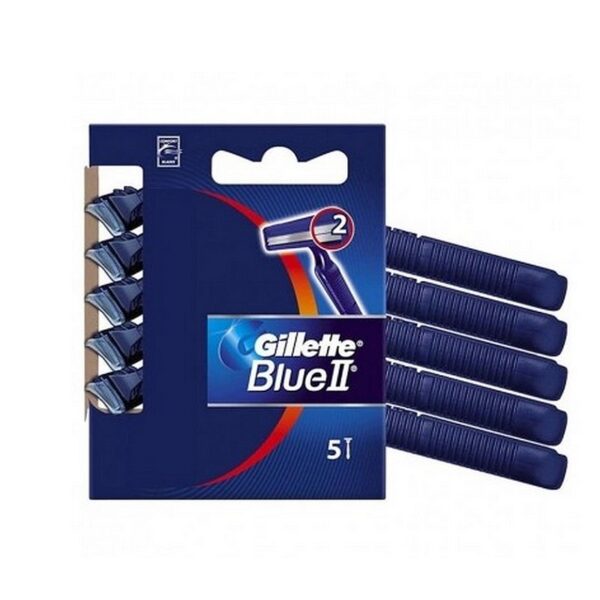 Lot de 5 paquets : Paquet de 5 rasoirs jettables - Gillette Blue II