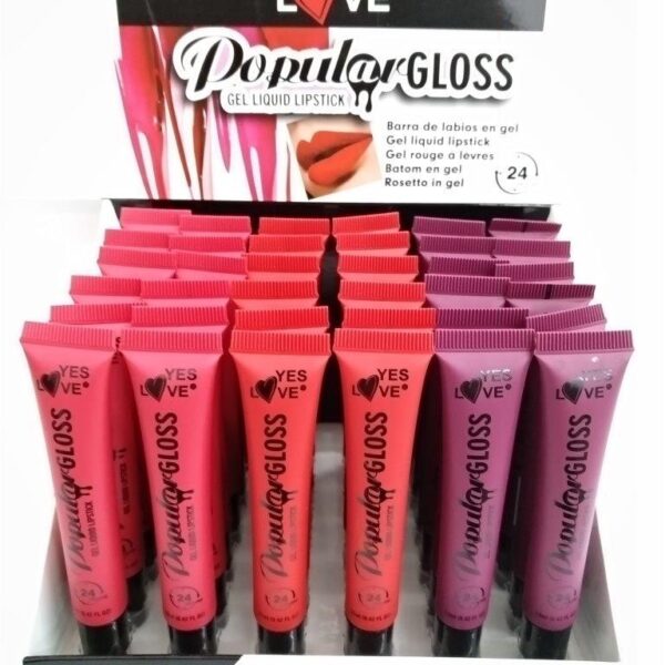 Présentoir de 36 : Rouge à Lèvres liquide-gel 3 couleurs - YES LOVE