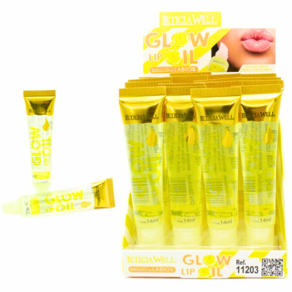 Présentoir de 16 : Gloss à lèvres OIL GLOW - Jaune