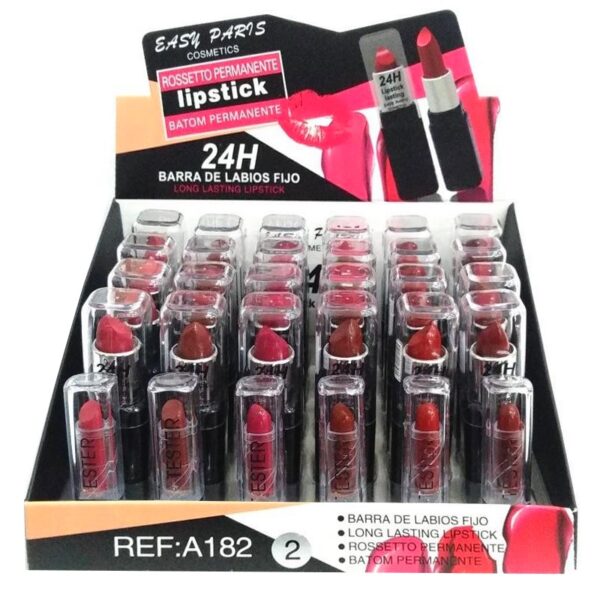 Présentoir de 24 Rouges à lèvres 24h Teintes rouges