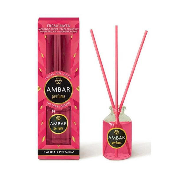 Présentoir de 12 : Mikado qualité premium 30ml - Fraise Chantilly