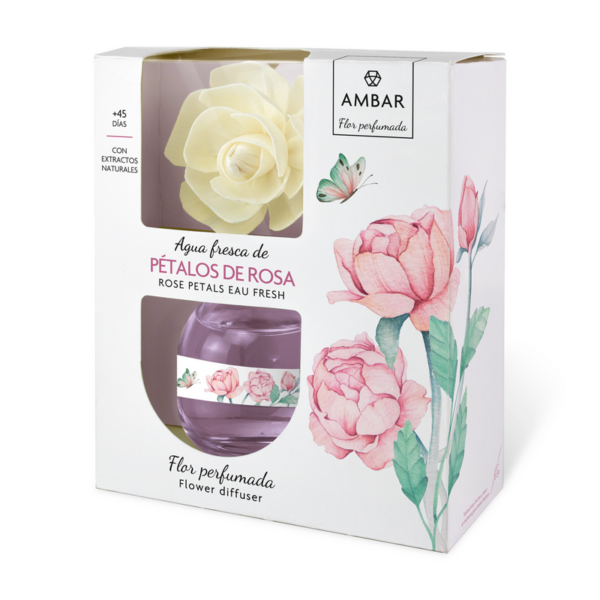 Carton de 10 : Fleur magique pétale de rose - Fabriqué en Espagne