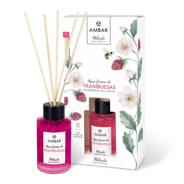 Présentoir de 10 MIKADOS édition eaux fraîches - Parfum Framboise