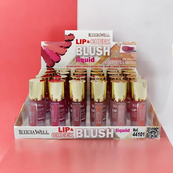 Présentoir de 24 : Blush Liquide pour Lèvres & Joues - Leticia Well