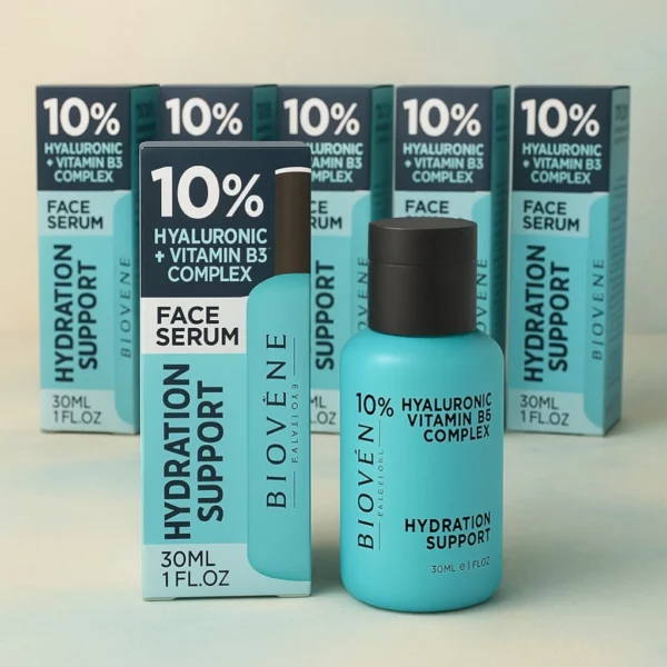 Lot de 12 : Sérum pour Visage HYDRATION SUPPORT 10% Hyaluronic & Vitamin B5 Complex 30ml – Biovène Barcelona