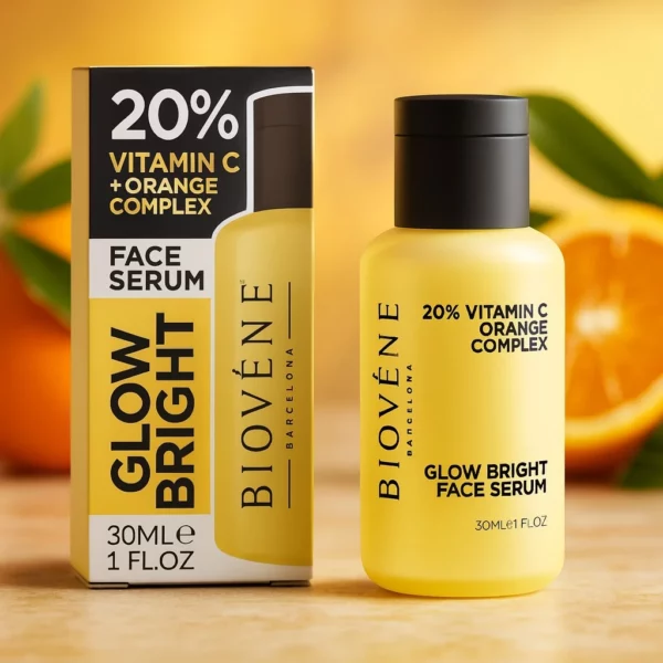 Lot de 6 : Sérum pour Visage GLOW BRIGHT 20% Vitamine C & Orange Complex 30ml – Biovène Barcelona
