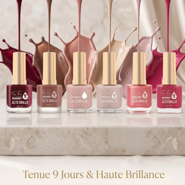 Présentoir de 24 : Vernis à Ongles Easy Paris – Effet Gel "9 Jours"