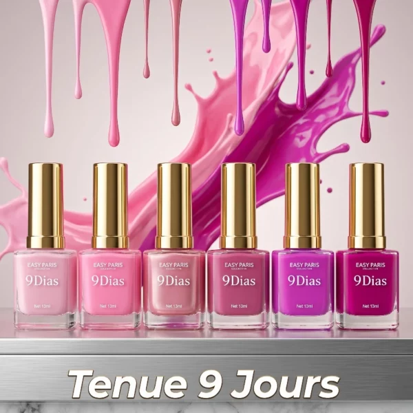 Présentoir de 24 : Vernis à Ongles Easy Paris – Effet Gel "9 Jours"
