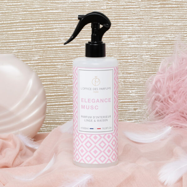 Lot de 6 : Spray haut de gamme fabrication Française - Elegance Musc 500ml