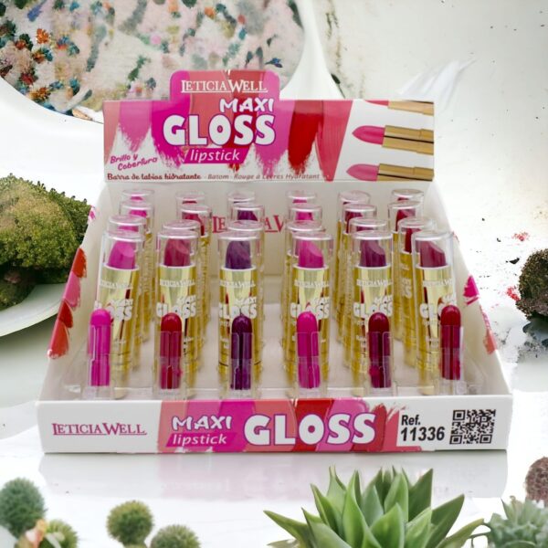 Présentoir de 24 : Rouge à lèvres Maxi gloss