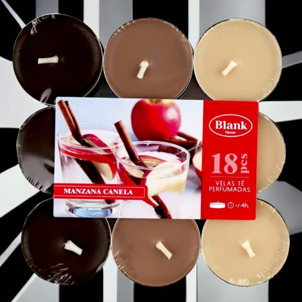 Lot de 6 paquets de 18 bougies - Pomme cannelle