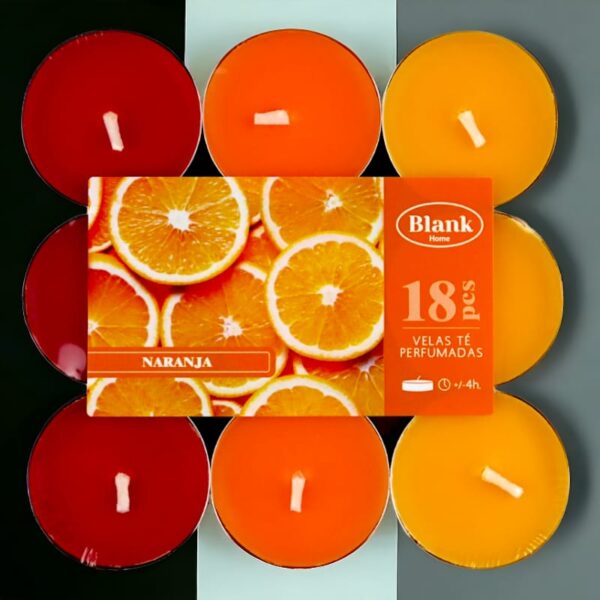Lot de 6 paquets de 18 bougies - Orange