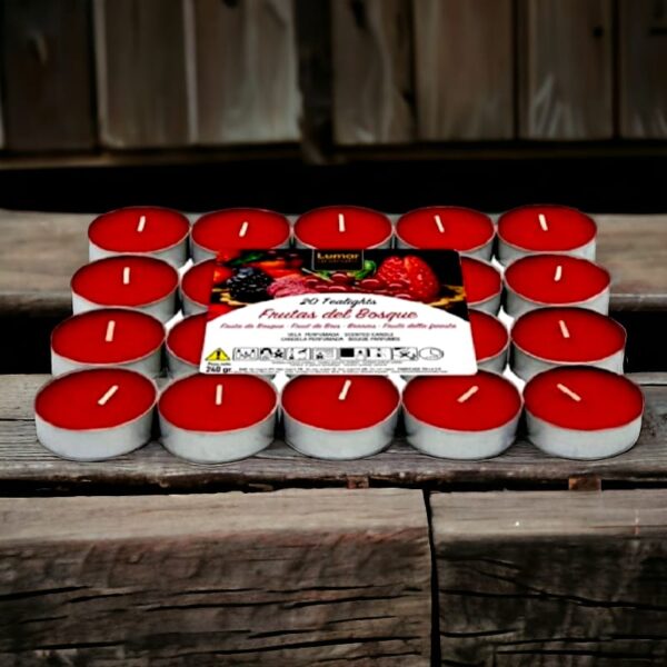 Lot de 12 paquets de 20 bougies - Fruits des bois