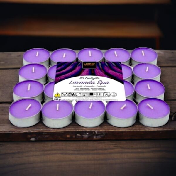 Lot de 12 paquets de 20 bougies - Spa lavande