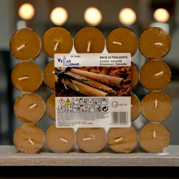 Lot de 12 paquets de 20 bougies - Cannelle