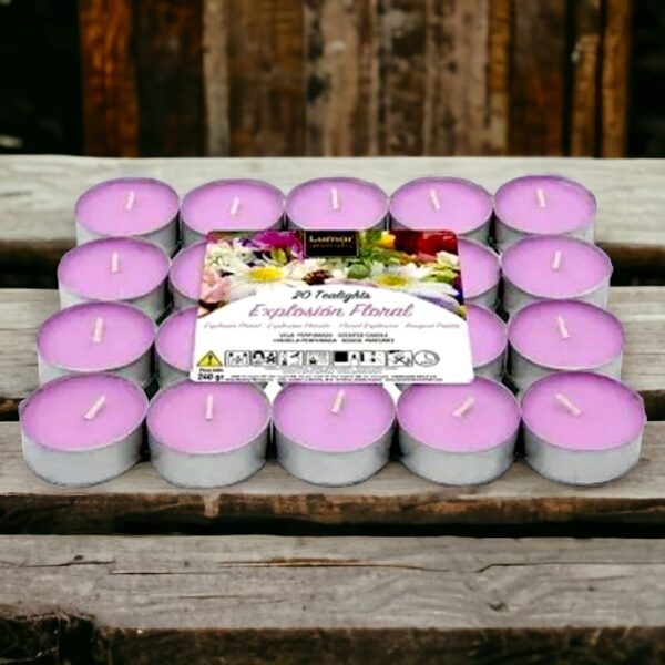 Lot de 12 paquets de 20 bougies - Explosion florale