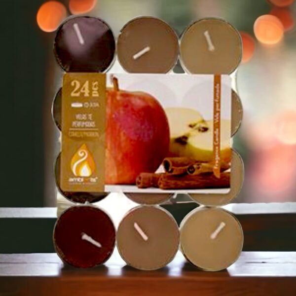 Lot de 6 paquets de 18 bougies - Pomme cannelle