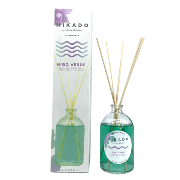 Carton de 12 : Parfum d'ambiance Mikado FIGUE VERTE - Naturmais