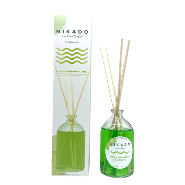 Carton de 12 : Parfum d'ambiance Mikado CITRON & MENTH POIVRÉE - Naturmais