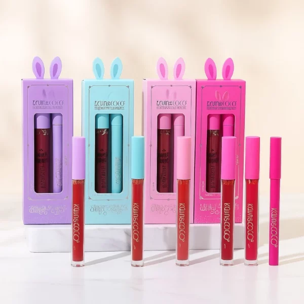 Présentoir de 10 : Set Gloss & Crayon pour lèvres HAPPY EASTER – Kevin & Coco