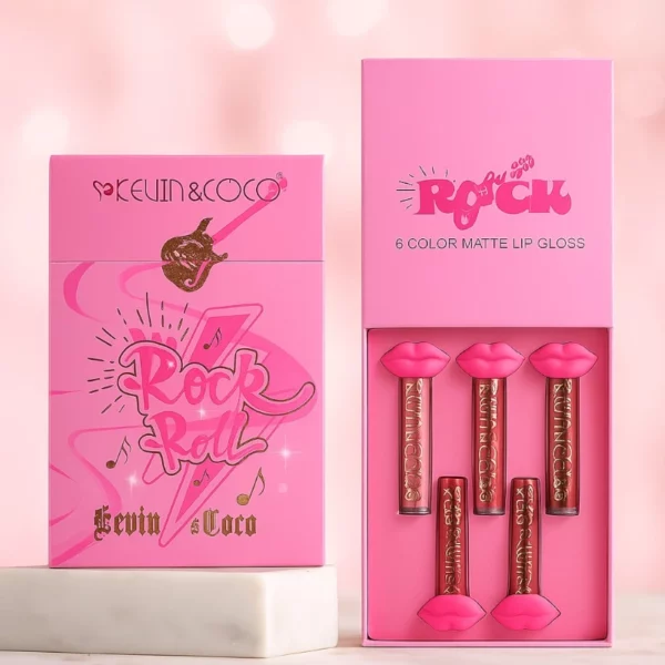Présentoir de 4 : Set 6 Gloss pour lèvres ROCK – Kevin & Coco