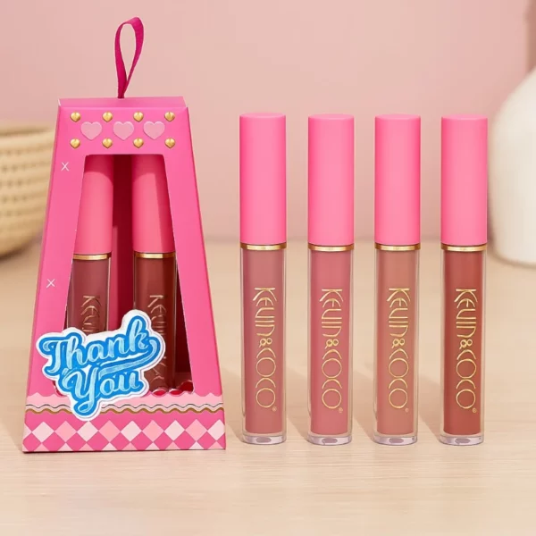 Présentoir de 6 : Set 4 Gloss pour lèvres THANK YOU – Kevin & Coco