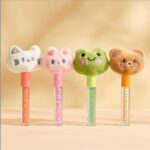 Présentoir de 12 : Gloss à lèvres avec Tête de Peluche – Kevin & Coco