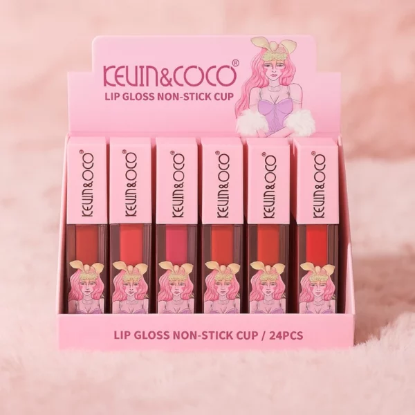 Présentoir de 24 : Gloss pour lèvres NON-STICK CUP – Kevin & Coco