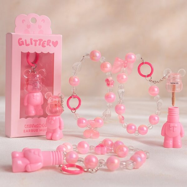 Présentoir de 12 : Gloss pour lèvres OURSON attaché au bracelet – Kevin & Coco
