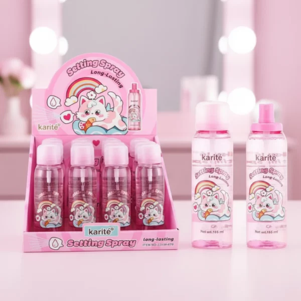 Lot de 12 : Spray Fixateur de Maquillage Long Lasting “Unicorn Pink” - Karité