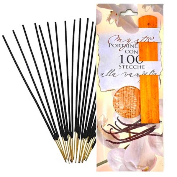 Lot de 12 paquets de 100 encens :  Paquet de 100 encens avec support en bois