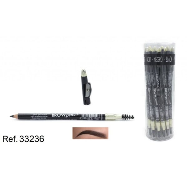 Lot de 20 Crayons sourcils noirs avec brosse - Leticia Well