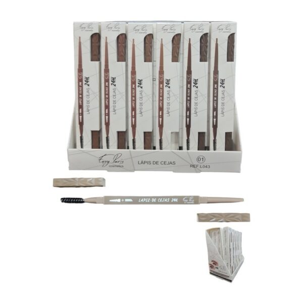 Lot de 24 Crayons et brosse à Sourcils 24h - Easy Paris