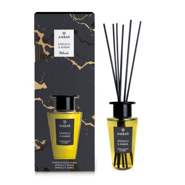 Pack de 8 : Mikado premium décoratif parfum Santal & Ambre