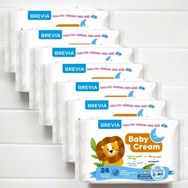 Lot de 24 : Paquet de 24 lingettes BABY CREAM ALOE VERA