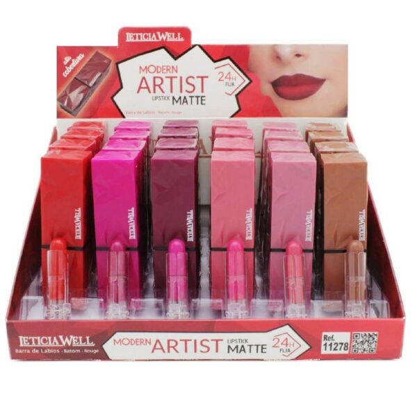 Présentoir de 24 : Rouge à lèvres Modern ARTIST MAT