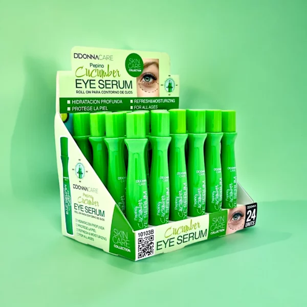 Présentoir de 24 : Roll-On Sérum Contour Des Yeux Aux Concombre - D'Donna