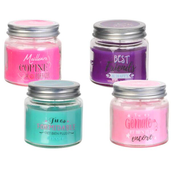 Lot de 4 : Bougie d'amitié parfum floral