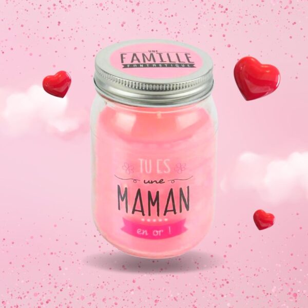 Lot de 4 Bougies parfum fleur "Maman en or"