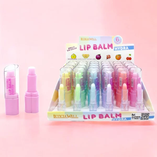 Présentoir de 24 : Baumes à Lèvres Hydratant & Brillant - Leticia Well