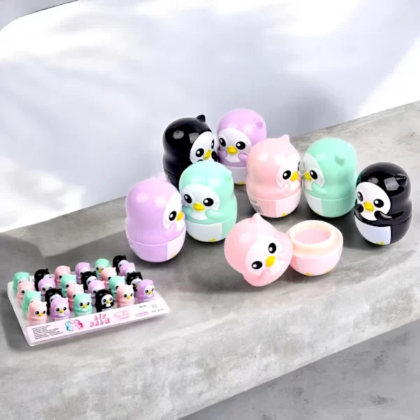 Présentoir de 24 Baumes à lèvres Pingouin - Easy Paris