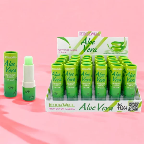 Présentoir de 24 : Baumes à Lèvres à l'Aloe Vera - Leticia Well
