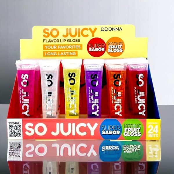 Présentoir de 24 Lipgloss fruité hydratant longue durée