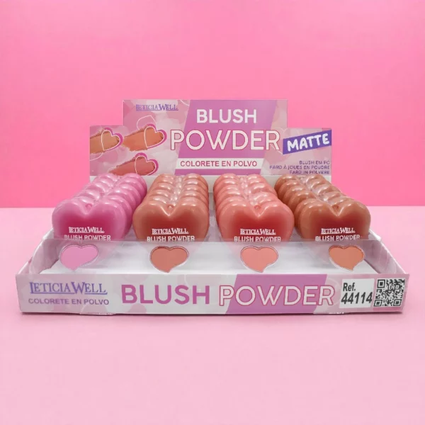 Présentoir de 24 : Blushs en Poudre au Fini Mat – LETICIA WELL