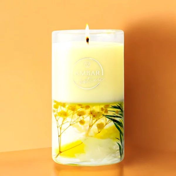 Lot de 3 : Bougie Jasmin Blanc 130g - AMBAR BOTANIQUE
