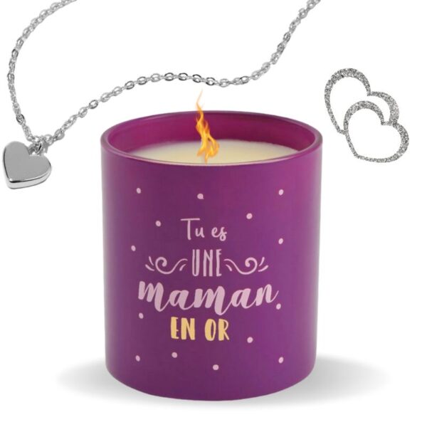 Lot de 4 Bougies parfumées Maman - Bijoux Surprise