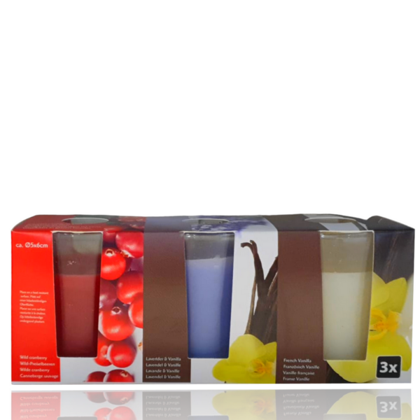 Lot de 3 Coffrets de 3 bougies 9 bougies parfumée